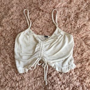 White Adjustable Drawstring Tank Top